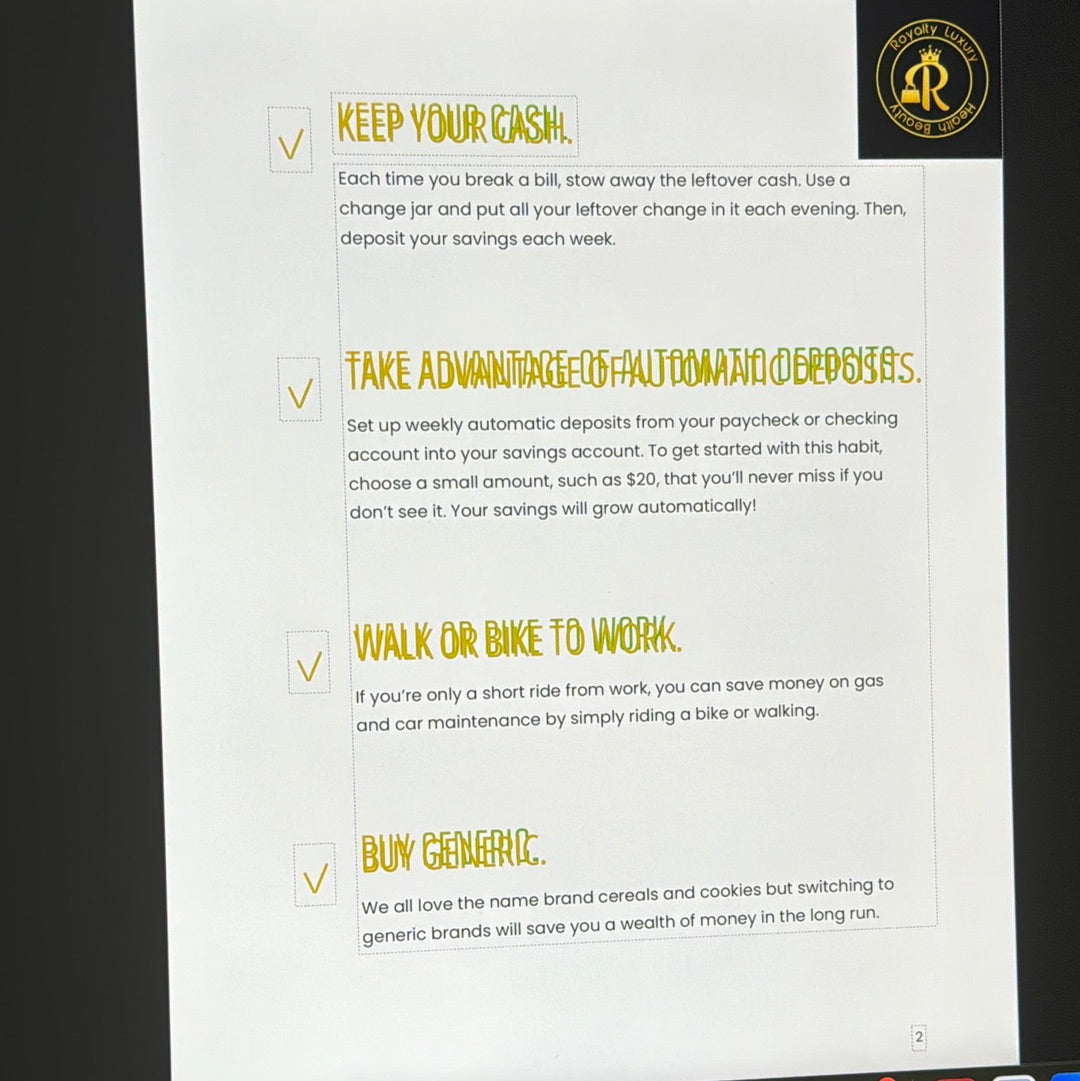 Save $50 Each Week Checklist