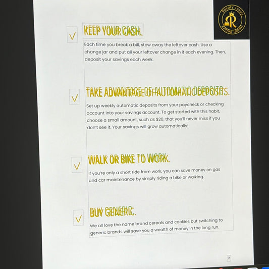 Save $50 Each Week Checklist