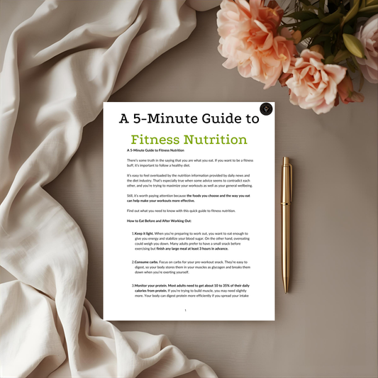 A Five-Minute Guide To Fitness Nutrition
