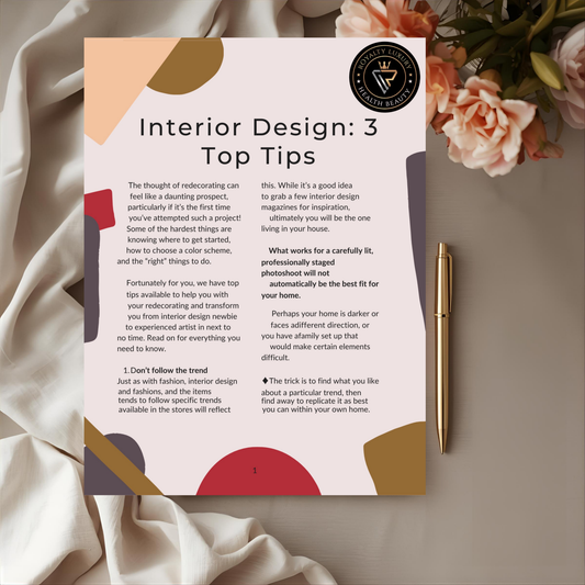 Interior Design: Three Top Tips
