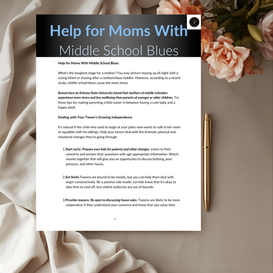 Help For Moms With Middle School Blues