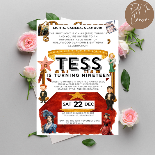 19th Birthday Invitation
