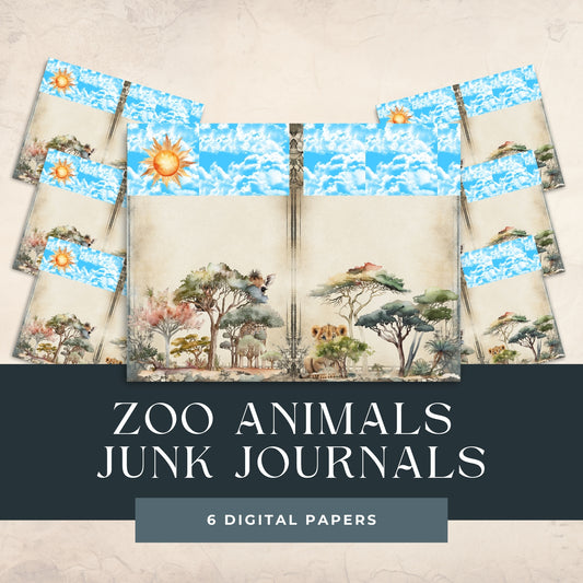 Zoo Animals Junk Journal