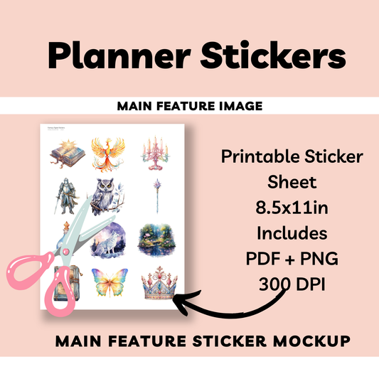 Fantasy Digital Sticker Sheet