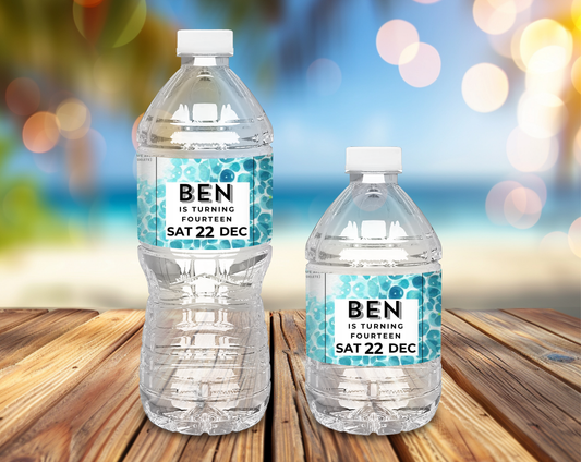 14th Birthday Water Bottle Label Male