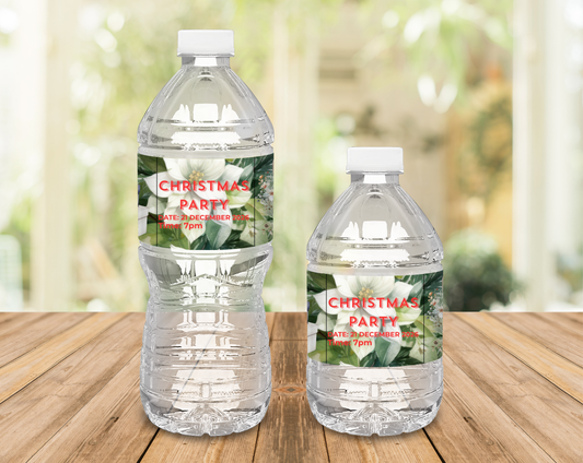 Christmas Party Water Bottle Label