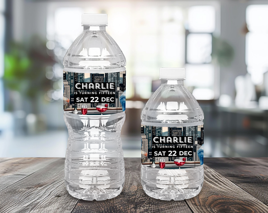 15th Birthday Water Bottle Label
