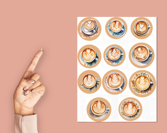 Printable Coffee Stickers | Royalty Luxury Health and Beauty