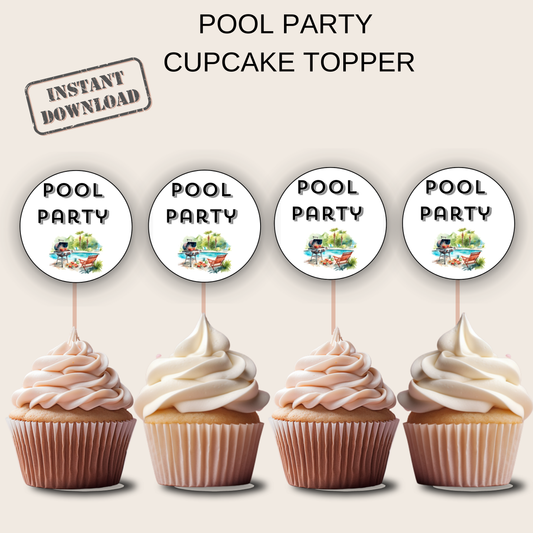 Pool Party Cupcake Topper