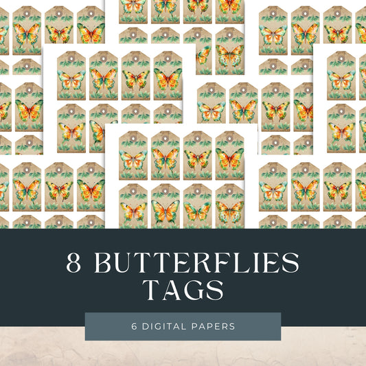 Eight Butterfly Tags