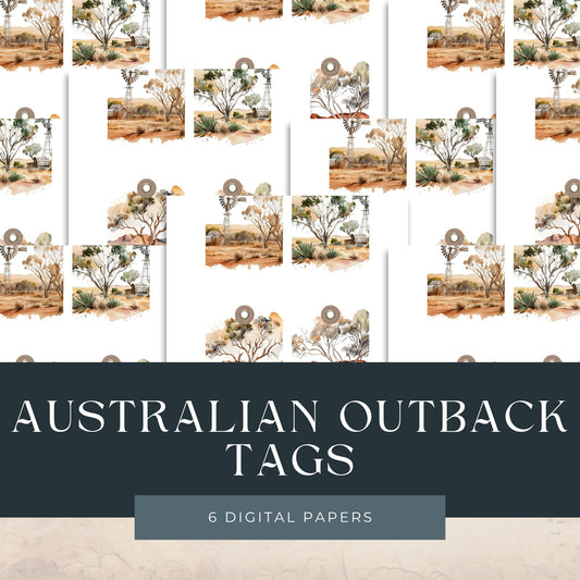 Eight Australian Outback Tags