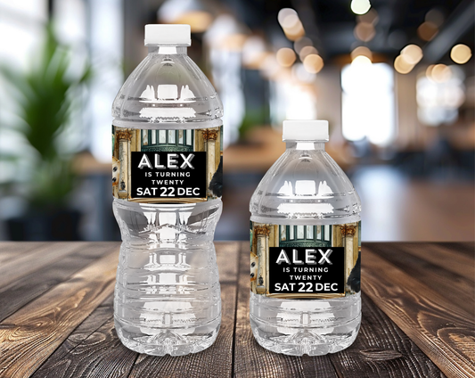 20th Birthday Water Bottle Label Male
