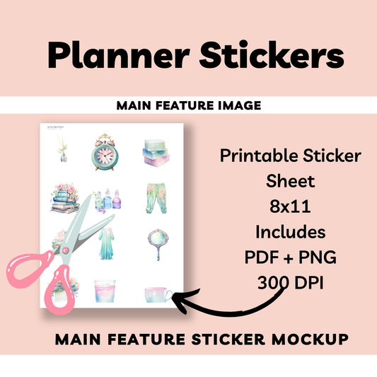 Spa Day Digital Sticker Sheets