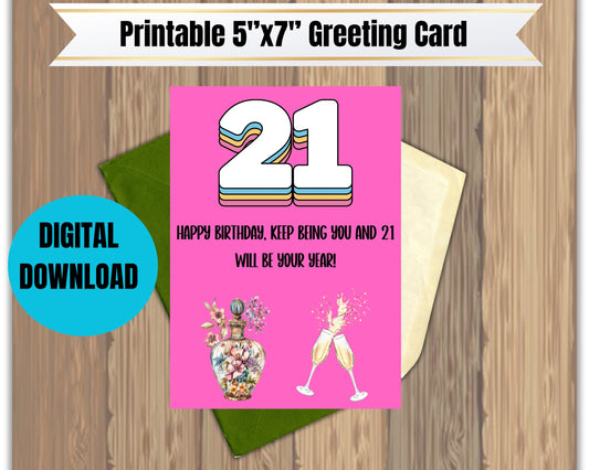 21st Birthday Girl Card