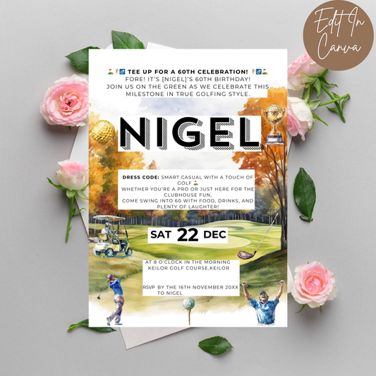 60th Birthday Invitation