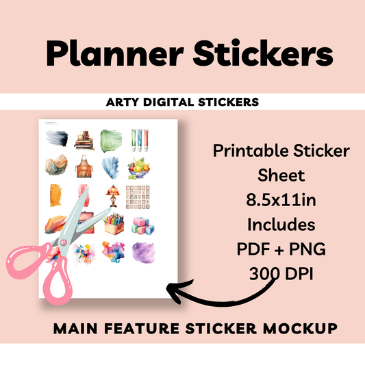 Arty Digital Sticker Sheets