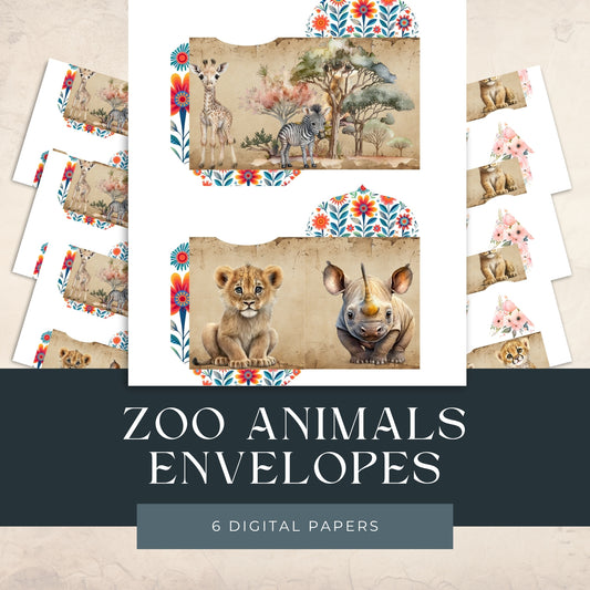 Zoo Animals Mini Envelopes