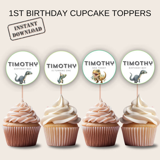 1st Birthday Cupcake Toppers Boy