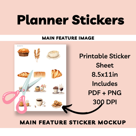 Bakery Digital Sticker Sheets
