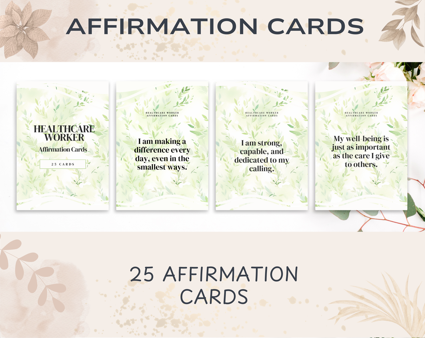 25 Healthcare Worker Affirmation Cards