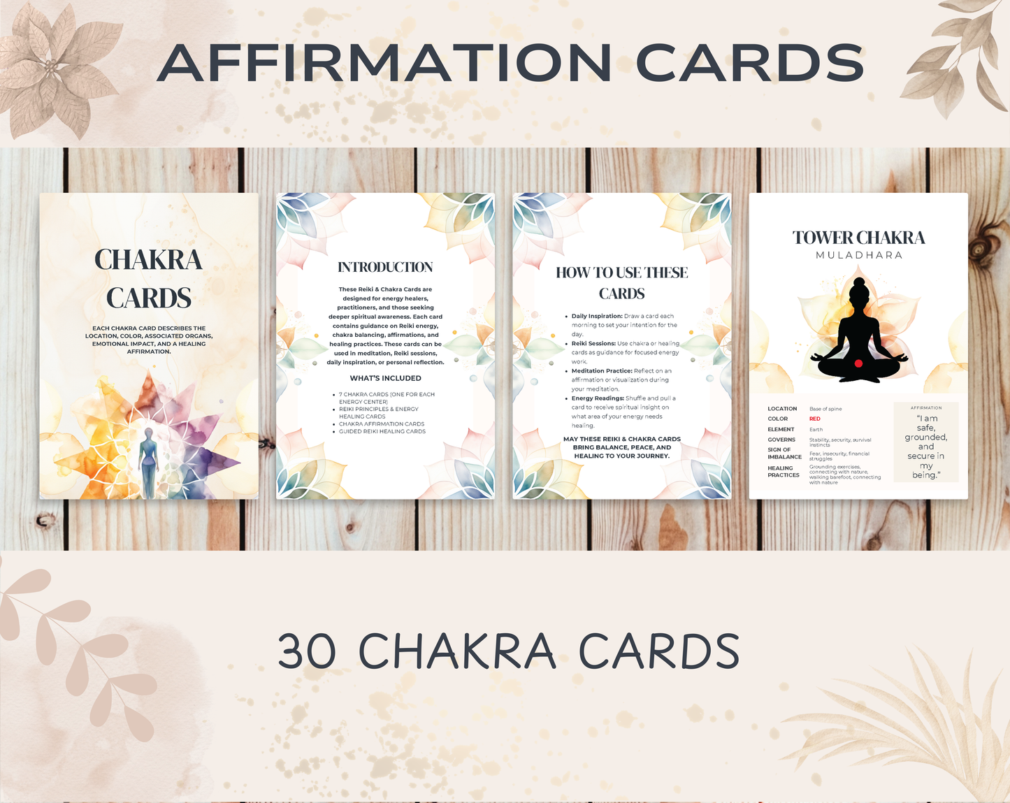 30 Chakra Affirmation Cards