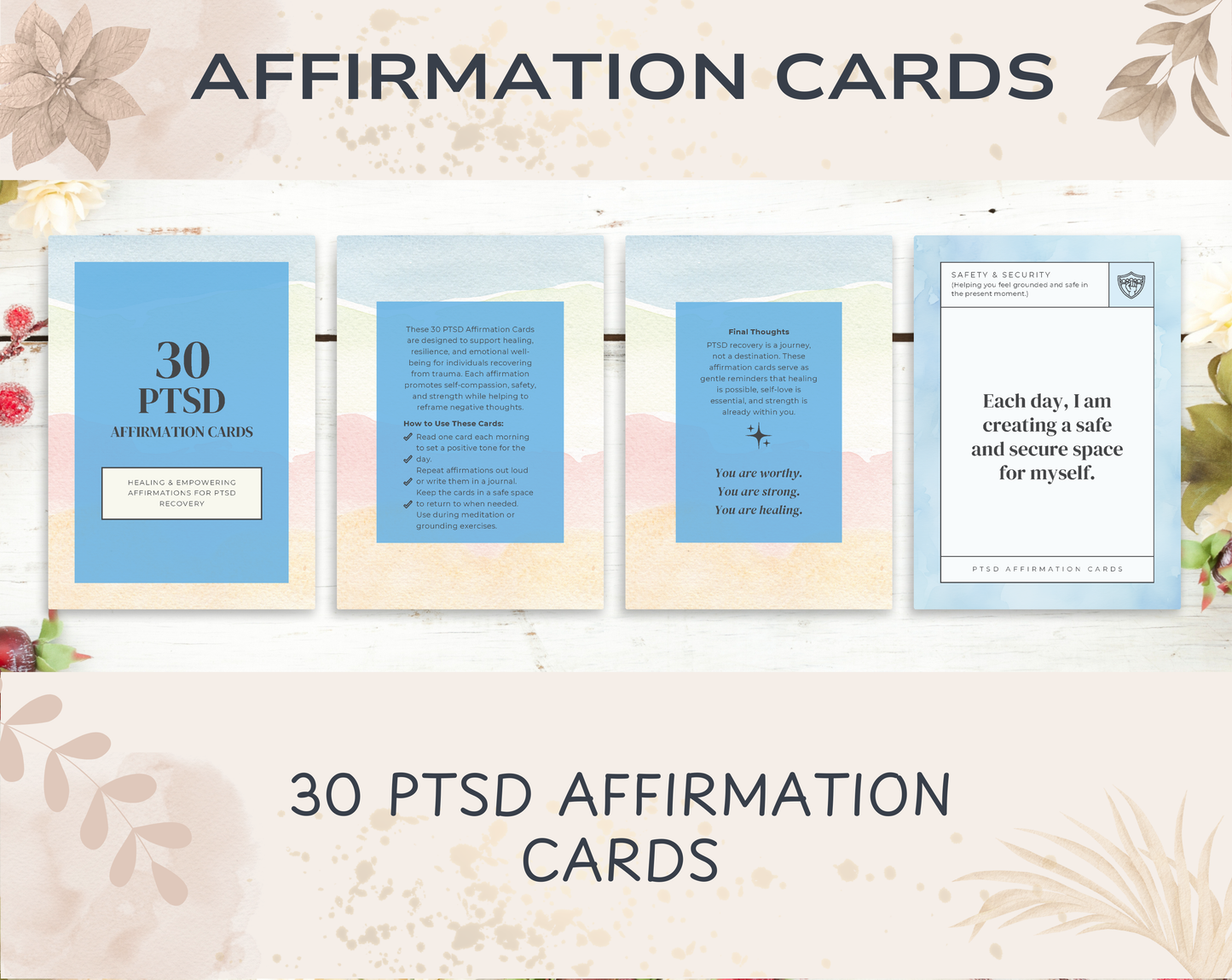 30 PTSD Affirmation Cards