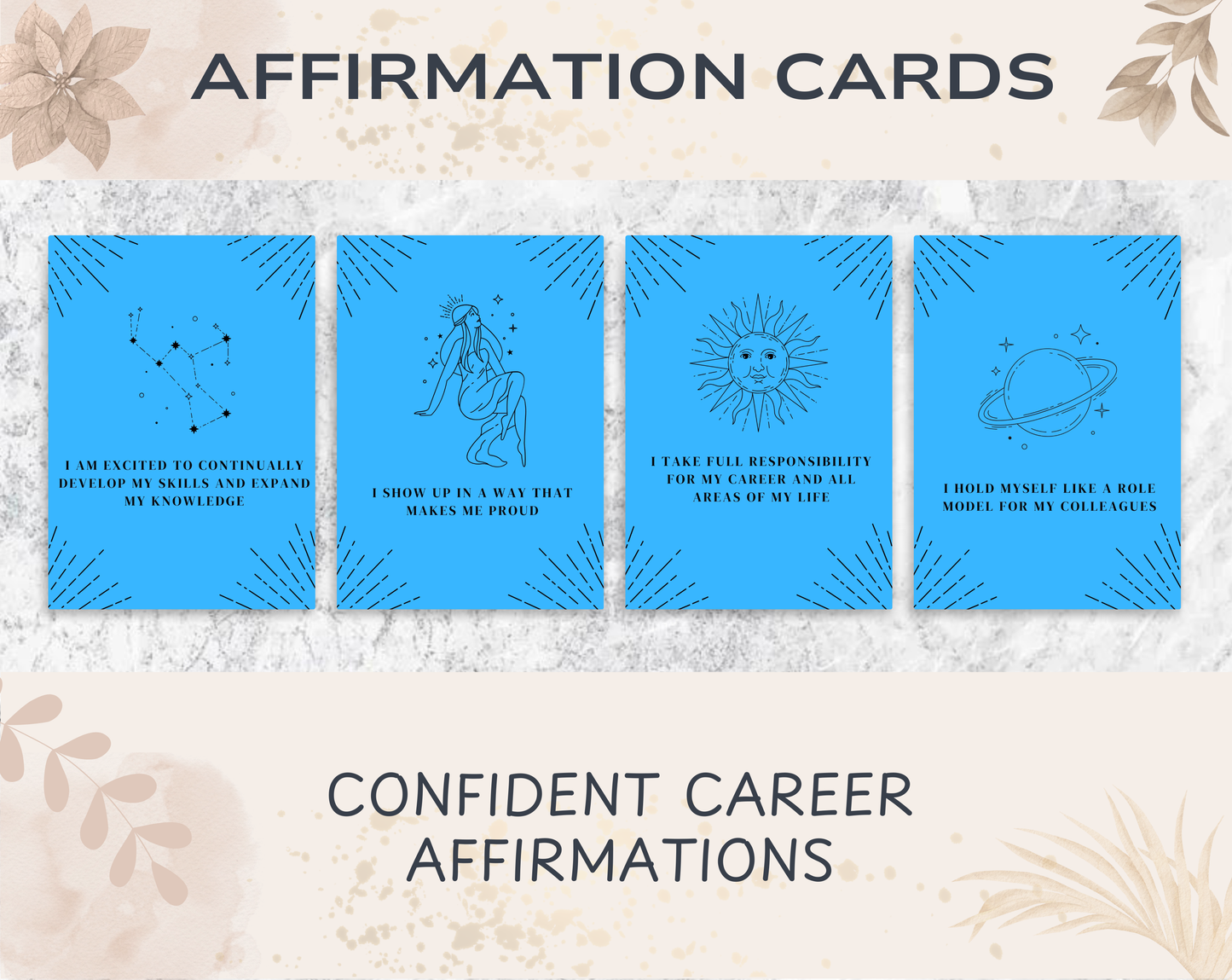 20 Confident Career Affirmation Cards