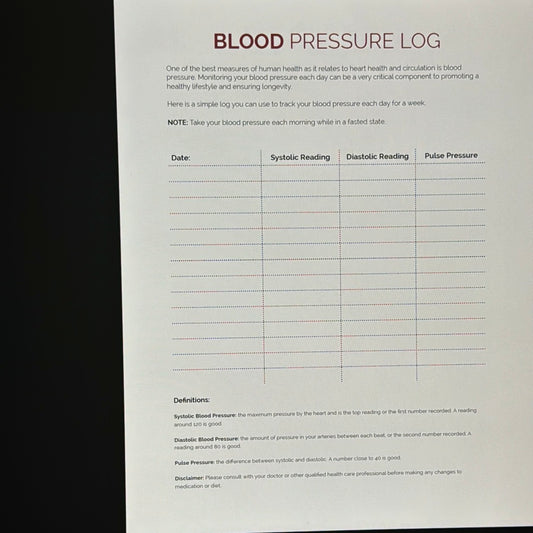 Blood Pressure Log