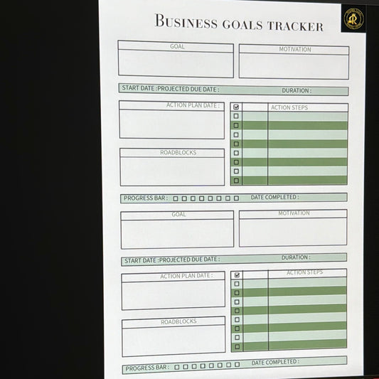 Business Goals Tracker Minimalist Design