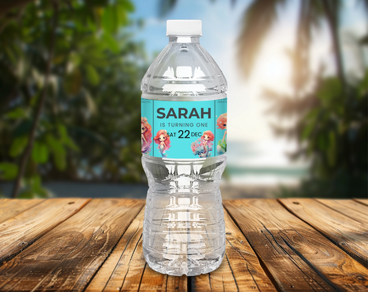 1st Birthday Water Bottle Label Female