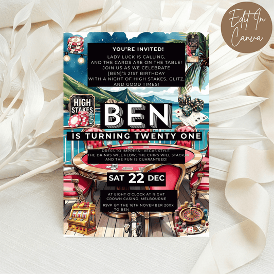 21st Birthday Invitation
