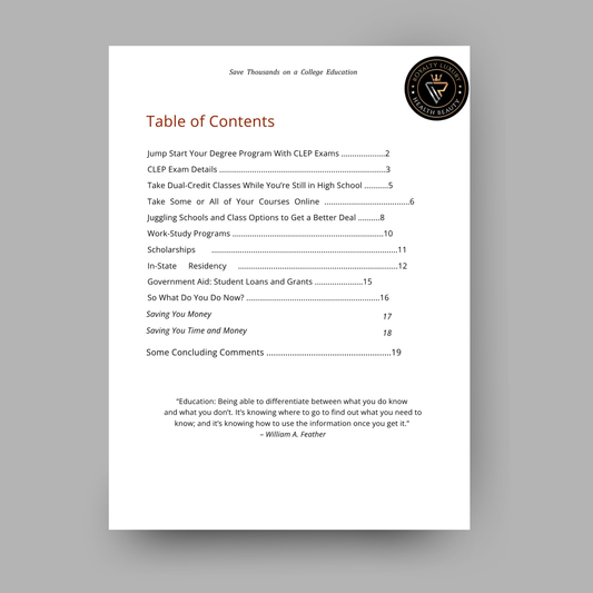 Save Thousands On A College Education Ebook