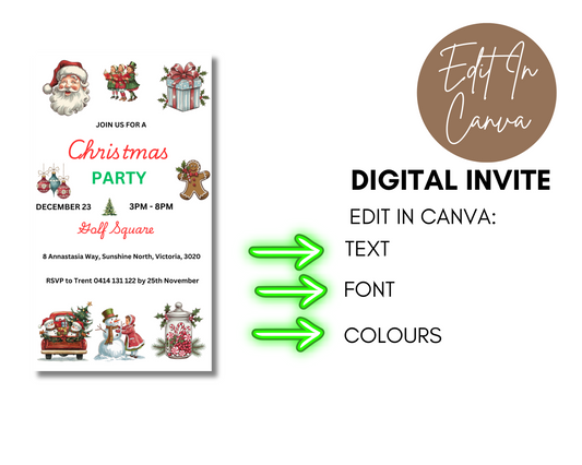 Santa Claus Christmas Party Invitation