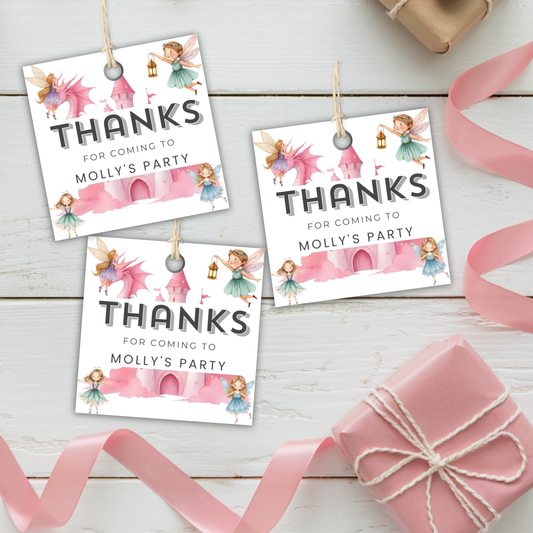 8th Birthday Thank You Tag Girl