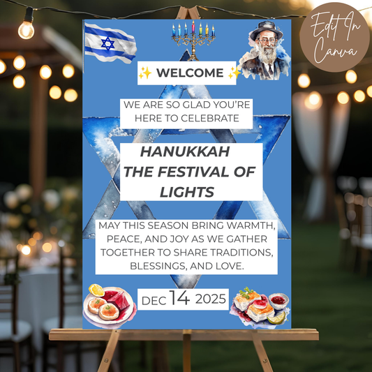 Hanukkah Welcome Sign