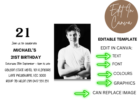 21st Birthday Classic Invitation