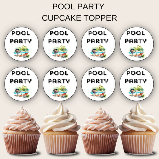 Pool Party Cupcake Topper
