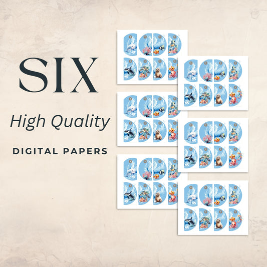 Eight Sea Animal Tags
