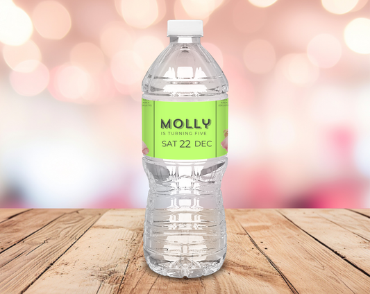 5th Birthday Water Bottle Label Female