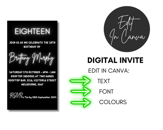 18th Birthday Party Invitation Print & Mobile