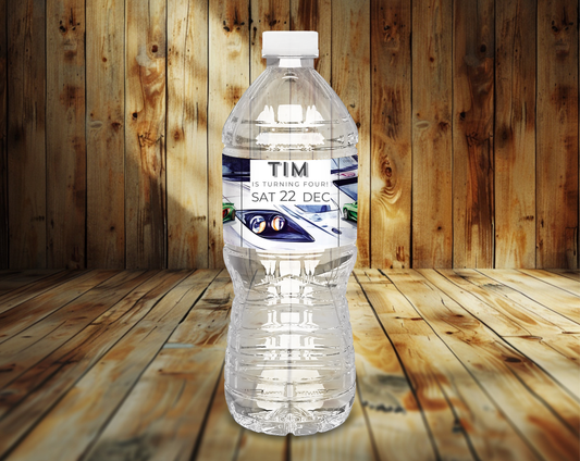 4th Birthday water Bottle Label Male