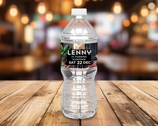 18th Birthday Water Bottle Label Male