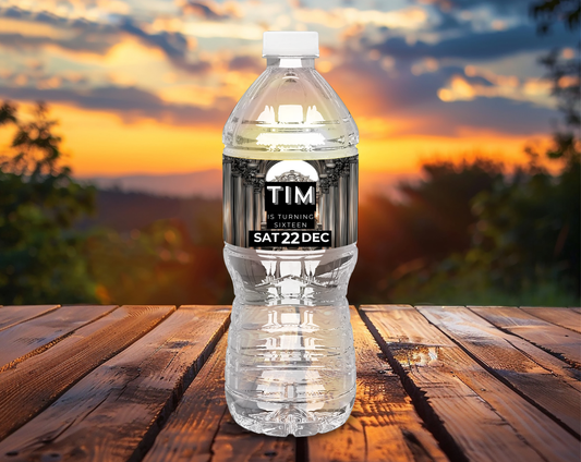 16th Birthday Water Bottle Label