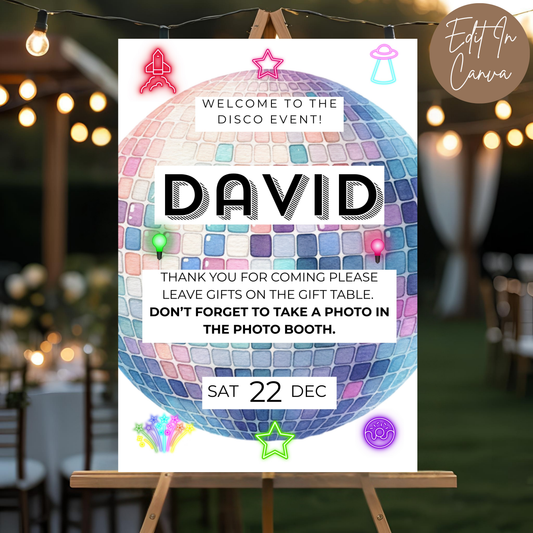 13th Birthday Welcome Sign Male