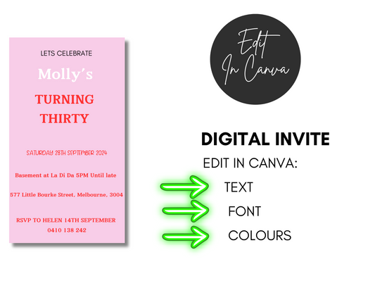 30th Birthday Invitation Print & Mobile