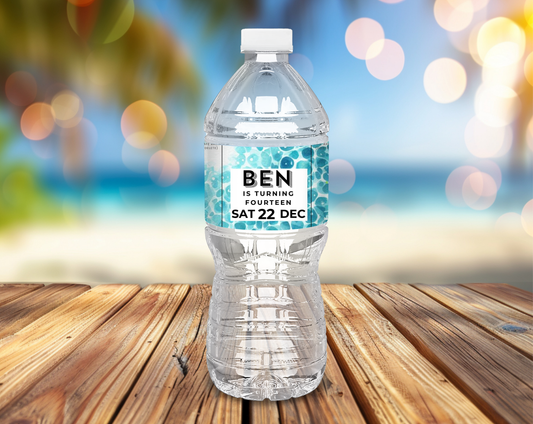 14th Birthday Water Bottle Label Male