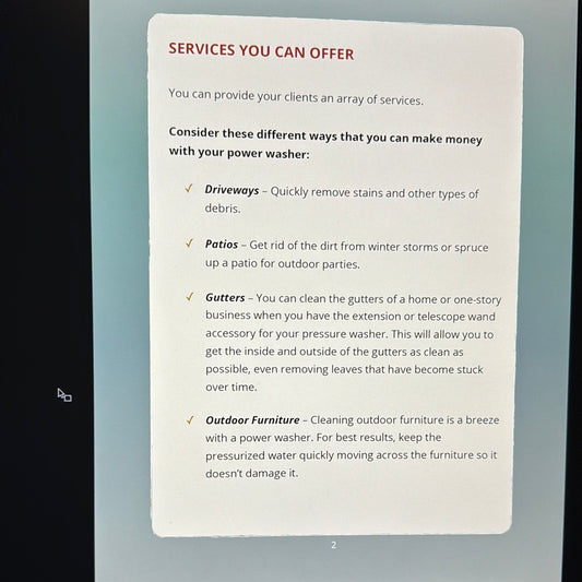 Income Boost Blueprint Power Washing Services