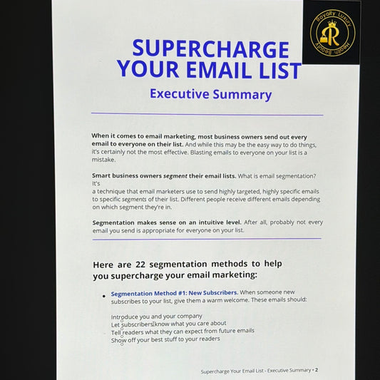 Supercharge Your Email List Executive Summary
