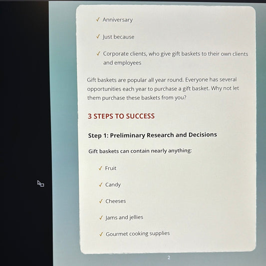 Income Boost Blueprint Gift Baskets