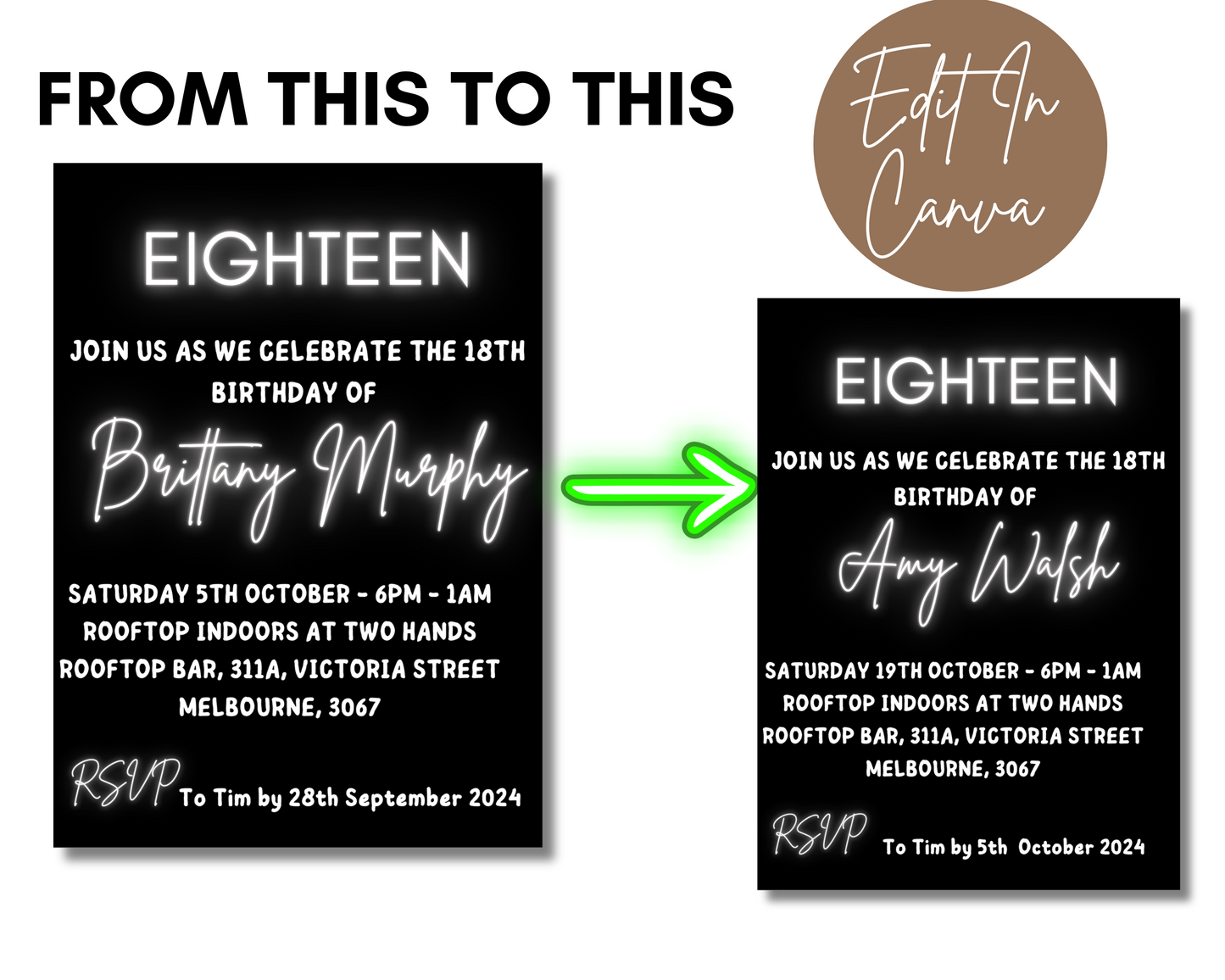 18th Birthday Party Invitation Print & Mobile